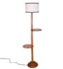 White & Black Cotton Drum Wooden Floor Lamp