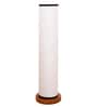 White & Black Cotton Shade Column Floor Lamp With Wood Base