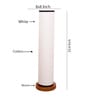 White & Black Cotton Shade Column Floor Lamp With Wood Base