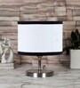 white & black Cotton table lamp with Steel Base -63