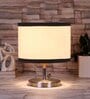 white & black Cotton table lamp with Steel Base -63
