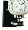 White & Black E27 holder Wood & Glass Uplight Wall Scone