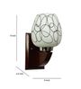 White & Black E27 holder Wood & Glass Uplight Wall Scone