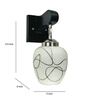 White & Black E27 holder Wood & Glass Uplight Wall Scone