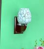 White & Black E27 holder Wood & Glass Uplight Wall Scone