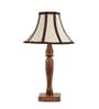 Lyon White & Black Fabric Shade Night Lamp With Mango wood Base