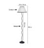 White & Black Cottan Fabric Shade Club Floor Lamp With Iron Base
