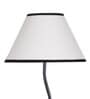 White & Black Cottan Fabric Shade Club Floor Lamp With Iron Base