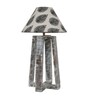 White & Black Shade Table Lamp With Wood Base