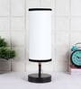 Florence White & Black Cottan Fabric Shade Table Lamp With Iron Base