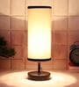 Florence White & Black Cottan Fabric Shade Table Lamp With Iron Base