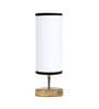 Siena White & Black Cottan Fabric Shade Table Lamp With Wood Base