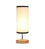 Siena White & Black Cottan Fabric Shade Table Lamp With Wood Base