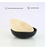 (Set Of 2) White & Black Stoneware Snack Bowl