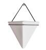 White & Black Triangular Ceramic Pot With Holder Large