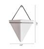 White & Black Triangular Ceramic Pot With Holder Large