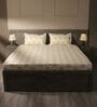 White & Blue 144TC Cotton Flat Super King Bedsheet with 2 Pillow Covers