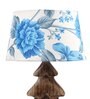 Irene White & Blue Fabric Shade Table Lamp With Mango wood Base