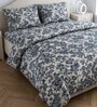 White & Blue Floral 400 TC Cotton 4 Pieces Bedding Set Luxury Collection