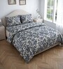 White & Blue Floral 400 TC Cotton 4 Pieces Bedding Set Luxury Collection