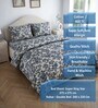 White & Blue Floral 400 TC Cotton 4 Pieces Bedding Set Luxury Collection