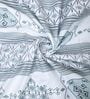 White & Blue Floral 400 TC Cotton Queen Size Flat Bedsheet With 2 Pillow Covers