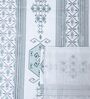 White & Blue Floral 400 TC Cotton Single Bed Size Flat Bedsheet With 2 Pillow Covers