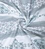 White & Blue Floral 400 TC Cotton Superking Size Flat Bedsheet With 2 Pillow Covers