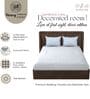 White & Blue Glace Cotton Self Design Elastic Fitted King Bedsheet With 2 Pillow Covers