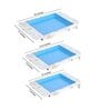 White & Blue MDF Wood Blue Mother Of Pearl (Set of 3) Serving Tray
