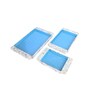 White & Blue MDF Wood Blue Mother Of Pearl (Set of 3) Serving Tray