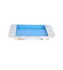 White & Blue MDF Wood Blue Mother Of Pearl (Set of 3) Serving Tray