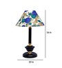 White & Blue Shade Table Lamp With Metal Base
