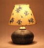 White & Blue Shade Table Lamp With Terracotta Base