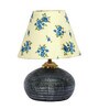 White & Blue Shade Table Lamp With Terracotta Base