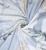 White & Blue Shade Floral 400 TC Cotton Queen Size Flat Bedsheet With 2 Pillow Covers