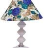 White & Blue Shade Table Lamp With Metal Base