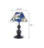 White & Blue Shade Table Lamp With Metal Base