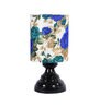 White & Blue Shade Table Lamp With Metal Base