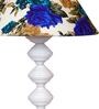 White & Blue Shade Table Lamp With Metal Base