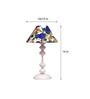 White & Blue Shade Table Lamp With Metal Base