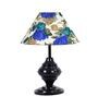 White & Blue Shade Table Lamp With Metal Base