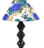 White & Blue Shade Table Lamp With Metal Base