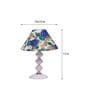White & Blue Shade Table Lamp With Metal Base