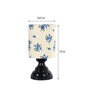White & Blue Shade Table Lamp With Metal Base