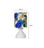 Wave White & Blue Fabric Shade Night Lamp With Metal Base