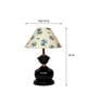White & Blue Shade Table Lamp With Metal Base
