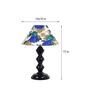 White & Blue Shade Table Lamp With Metal Base