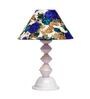 White & Blue Shade Table Lamp With Metal Base