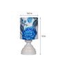 White & Blue Shade Table Lamp With Metal Base
